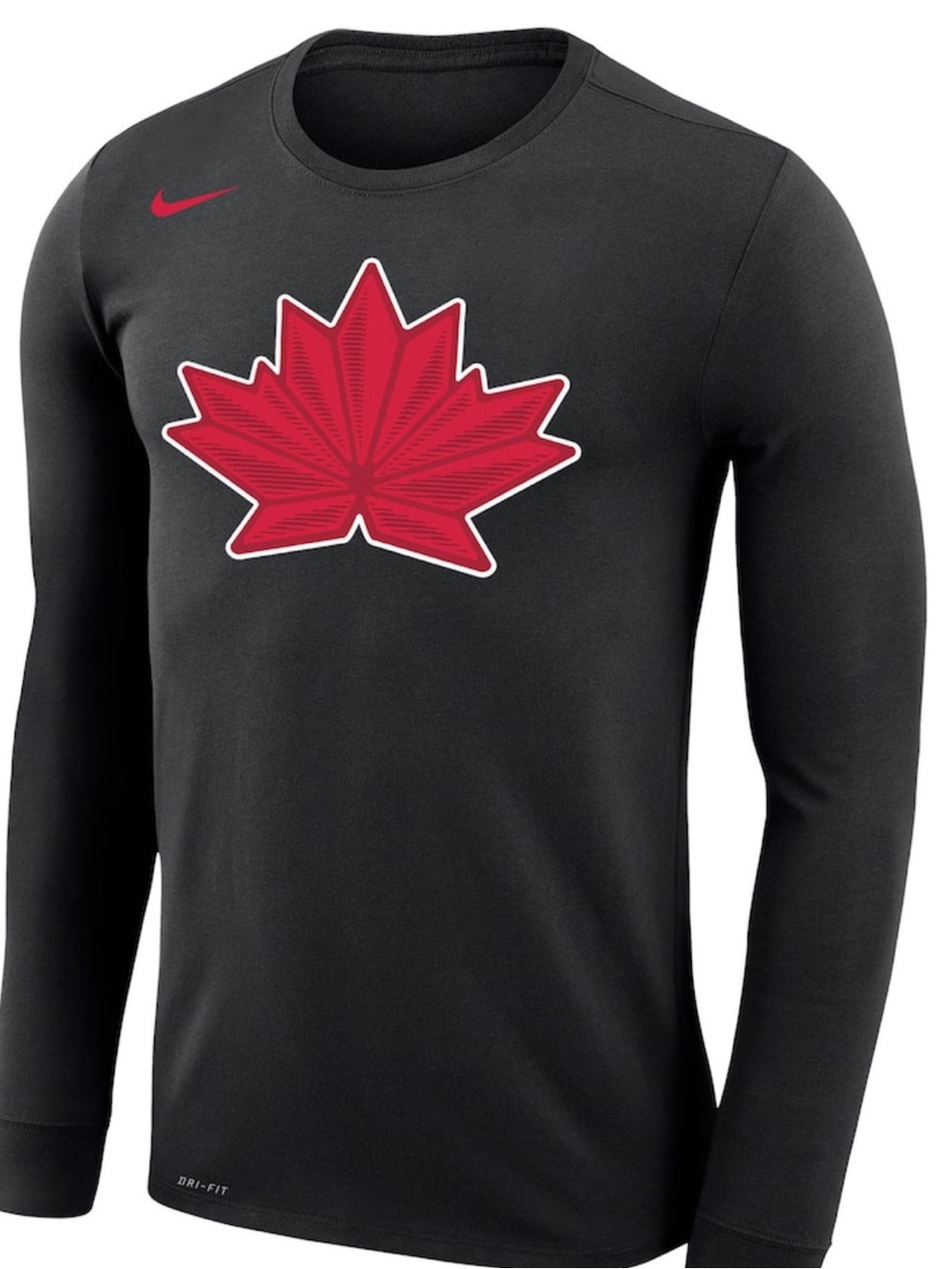 Nike Black Long-Sleeve Tee with Maple Graphic